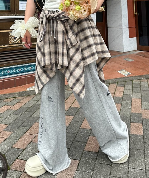 Alley Tokyo(アリートーキョー)の「手巻きチェックボトム(スカート・レディース・ブラック系/ピンク系/レッド/ベージュ/ネイビー・F)」の22枚目の写真