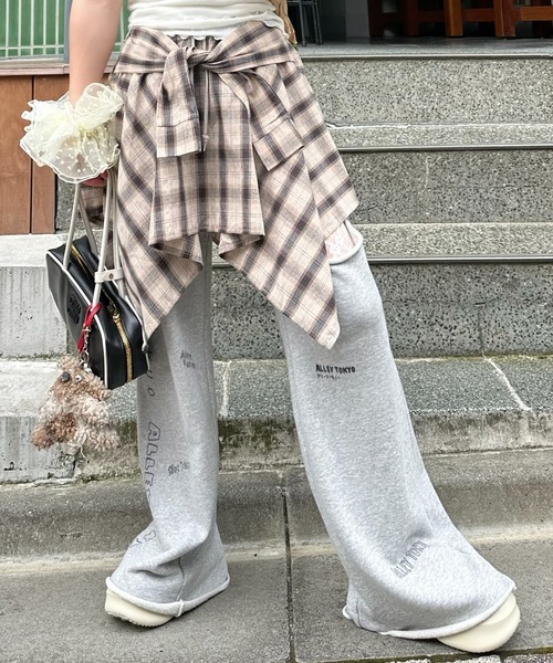 Alley Tokyo(アリートーキョー)の「手巻きチェックボトム(スカート・レディース・ブラック系/ピンク系/レッド/ベージュ/ネイビー・F)」の18枚目の写真