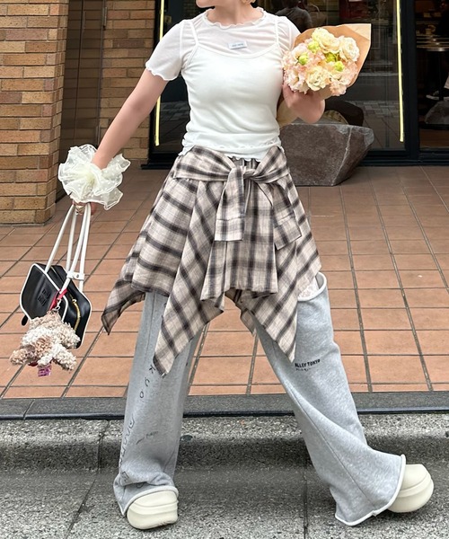 Alley Tokyo(アリートーキョー)の「手巻きチェックボトム(スカート・レディース・ブラック系/ピンク系/レッド/ベージュ/ネイビー・F)」の17枚目の写真