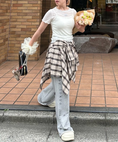 Alley Tokyo(アリートーキョー)の「手巻きチェックボトム(スカート・レディース・ブラック系/ピンク系/レッド/ベージュ/ネイビー・F)」の16枚目の写真
