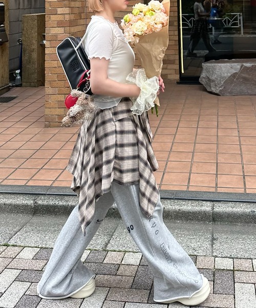 Alley Tokyo(アリートーキョー)の「手巻きチェックボトム(スカート・レディース・ブラック系/ピンク系/レッド/ベージュ/ネイビー・F)」の21枚目の写真