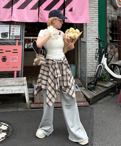 Alley Tokyo(アリートーキョー)の「手巻きチェックボトム(スカート・レディース・ブラック系/ピンク系/レッド/ベージュ/ネイビー・F)」の15枚目の写真