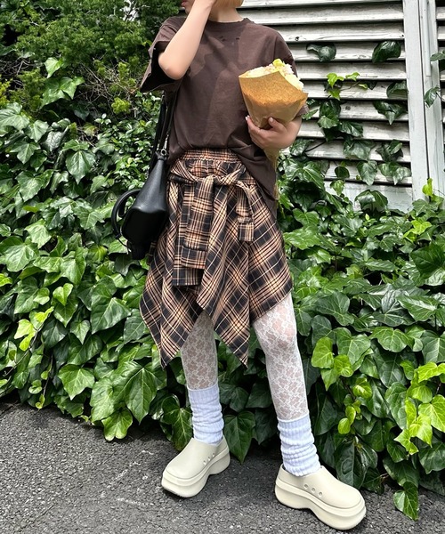 Alley Tokyo(アリートーキョー)の「手巻きチェックボトム(スカート・レディース・ブラック系/ピンク系/レッド/ベージュ/ネイビー・F)」の11枚目の写真