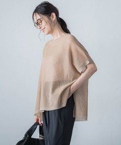 ◇新品◇【AP STUDIO】コットンリネンライトニット　ベージュ コットンリネンライトニット（ニット／セーター）｜AP STUDIO