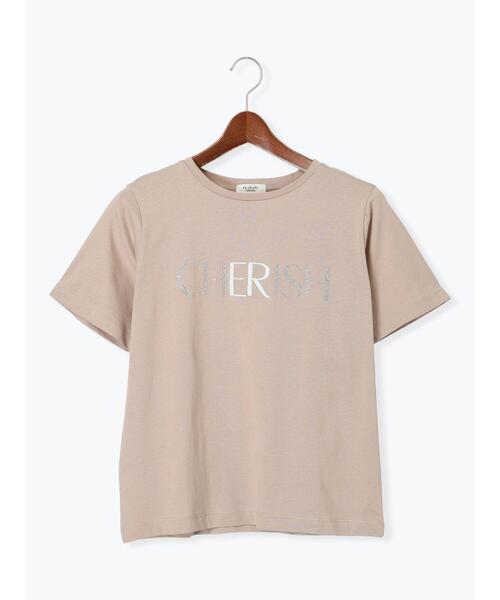 25116　ハイネック　花柄　黒　ラインストーン　ロゴ　Tシャツ　コットン　半袖 SEQUENZ（シークエンズ）】LOGO RHINE STONE S/S TEE / Tシャツ