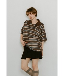 クヌースマーフ　Uneck fringe mesh knit Knuth marf Uneck fringe mesh knit beige