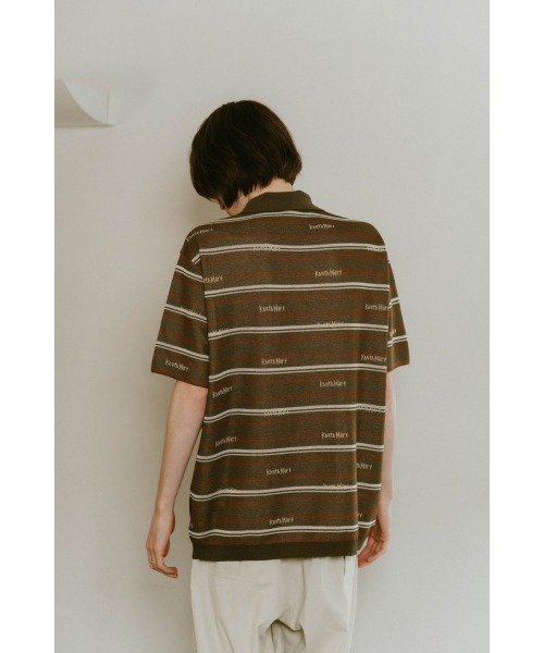 Knuth Marf(クヌースマーフ)の「logo stripe polo knit(unisex)(ニット/セーター・レディース・ブラウン/カーキ・FREE)」の8枚目の写真