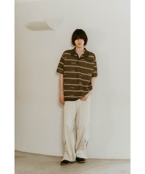 Knuth Marf(クヌースマーフ)の「logo stripe polo knit(unisex)(ニット/セーター・レディース・ブラウン/カーキ・FREE)」の10枚目の写真