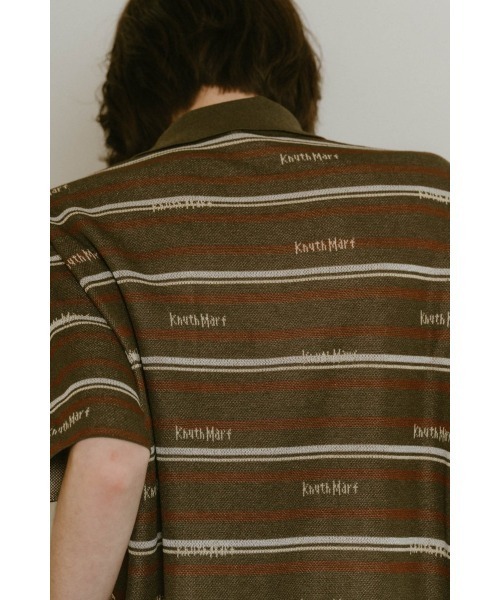 Knuth Marf(クヌースマーフ)の「logo stripe polo knit(unisex)(ニット/セーター・レディース・ブラウン/カーキ・FREE)」の12枚目の写真