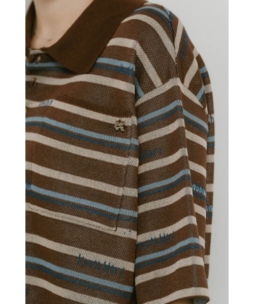 logo stripe polo knit(unisex)（ニット/セーター）｜Knuth Marf