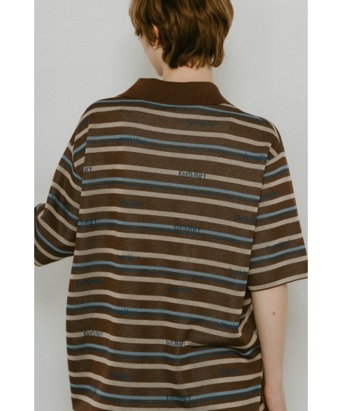 Knuth Marf(クヌースマーフ)の「logo stripe polo knit(unisex)(ニット/セーター・レディース・ブラウン/カーキ・FREE)」の16枚目の写真