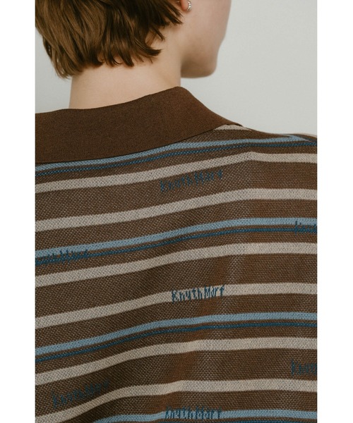Knuth Marf(クヌースマーフ)の「logo stripe polo knit(unisex)(ニット/セーター・レディース・ブラウン/カーキ・FREE)」の17枚目の写真