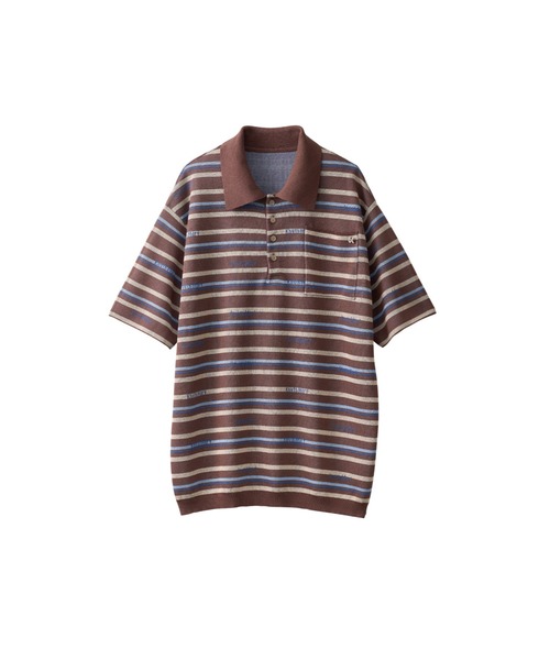 Knuth Marf(クヌースマーフ)の「logo stripe polo knit(unisex)(ニット/セーター・レディース・ブラウン/カーキ・FREE)」の18枚目の写真