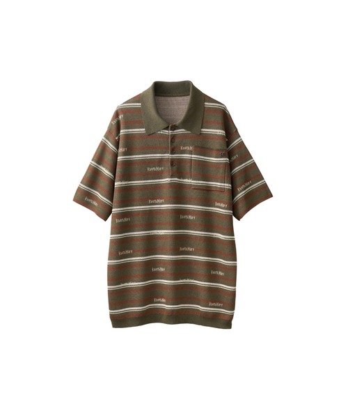 Knuth Marf(クヌースマーフ)の「logo stripe polo knit(unisex)(ニット/セーター・レディース・ブラウン/カーキ・FREE)」の19枚目の写真