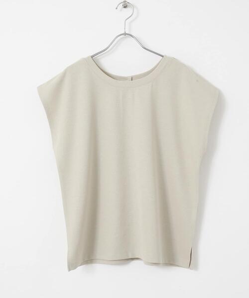 ITEMS URBANRESEARCH（アイテムズ アーバンリサーチ）の「バックボタンフレンチTシャツ（Tシャツ/カットソー・レディース・ライトベージュ/ブラウン/ブラック/ホワイト・FREE）」の12枚目の写真