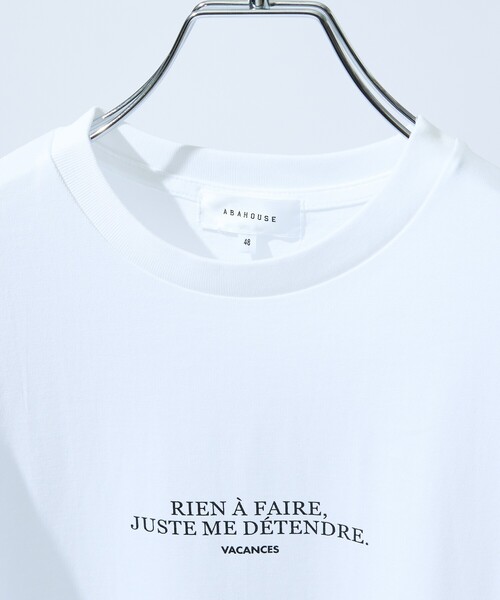 ABAHOUSE（アバハウス）の「ファインジャージー ロゴTシャツ / 半袖Tシャツ（Tシャツ/カットソー・メンズ・スミクロ/ホワイト・46/48）」の9枚目の写真