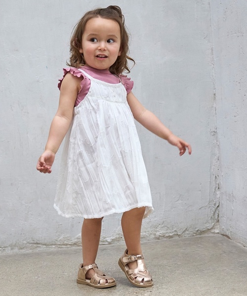 petit main(プティマイン)の「【リンク】ジャガードキャミワンピセット(ワンピース・キッズ・アイボリー/ターコイズブルー・100cm/130cm/110cm/90cm/120cm/80cm)」の4枚目の写真