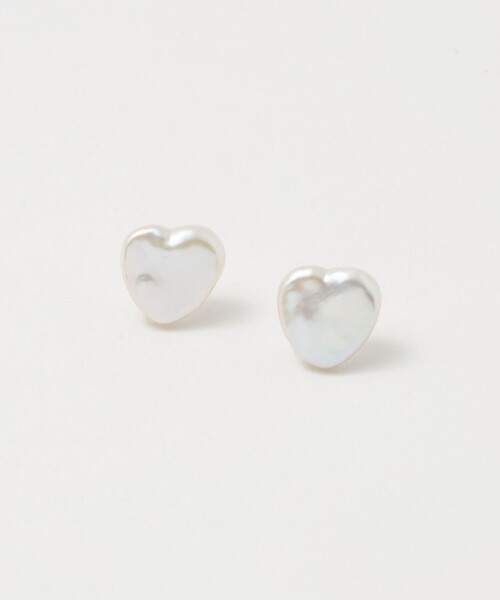 CADEAUX＞淡水パール ハート ピアス（ピアス（両耳用