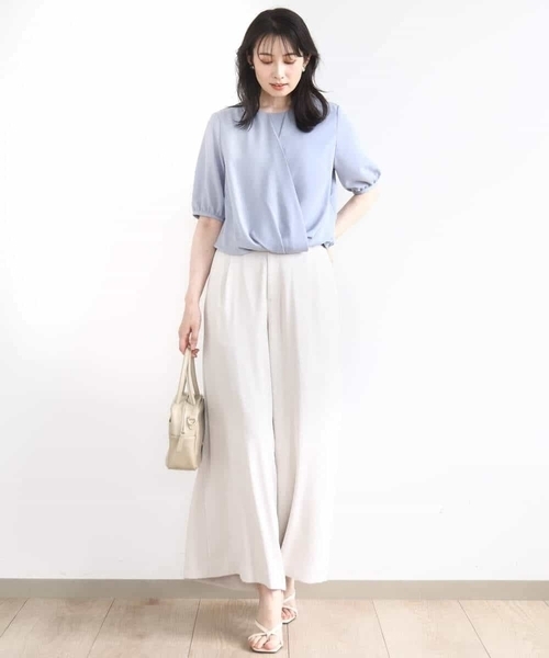 ブラウス シャツ カシュクールデザインブラウス/接触冷感/速乾/洗える/WEB限定サイズあり レディース セール】カシュクールデザインブラウス/接触冷感/速乾/洗える