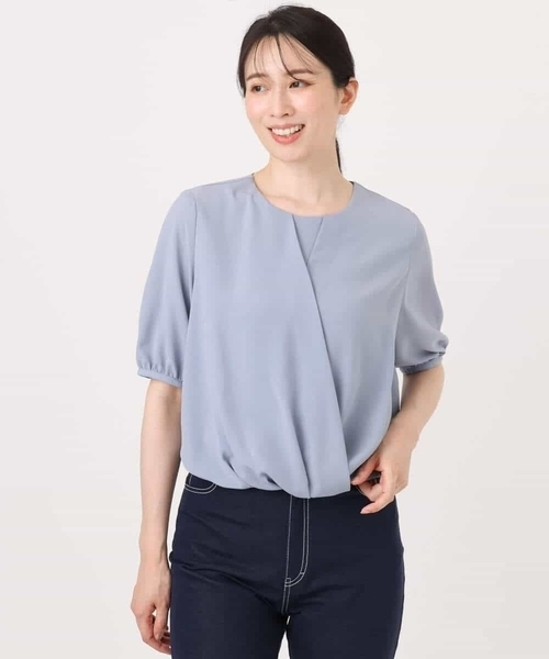 ブラウス シャツ カシュクールデザインブラウス/接触冷感/速乾/洗える/WEB限定サイズあり レディース セール】カシュクールデザインブラウス/接触冷感/速乾/洗える