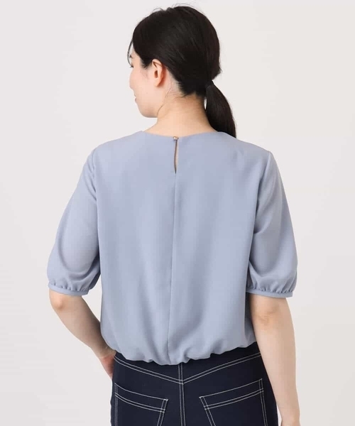 OFUON le MK(オフオンルエムケー)の「カシュクールデザインブラウス/接触冷感/速乾/洗える/WEB限定サイズあり(シャツ/ブラウス・レディース・ネイビー/ライトブルー/ホワイト・40/38/36)」の11枚目の写真