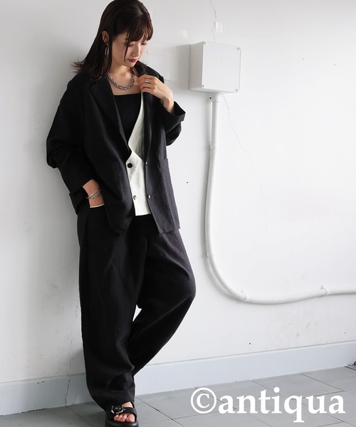 antiqua(アンティカ)の「テーパードパンツ(その他パンツ・レディース・グリーン系その他/ブラック系その他・R/P)」の4枚目の写真