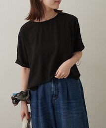 ストレッチシフォンハーフスリーブブラウス