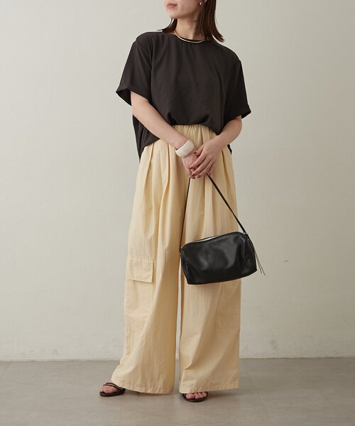 Omekashi(オメカシ)の「ストレッチシフォンハーフスリーブブラウス(シャツ/ブラウス・レディース・ブラック/チャコールグレー/ベージュ・FREE)」の16枚目の写真