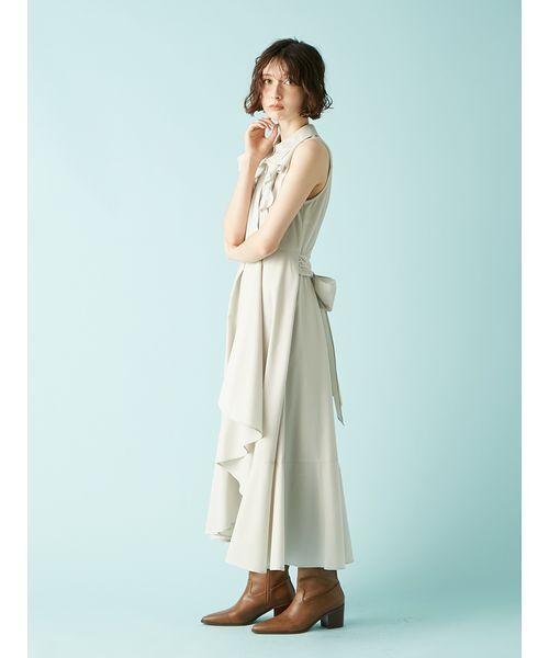 ラッフルフリルティアードシャツワンピ―ス（ワンピース）｜LILY