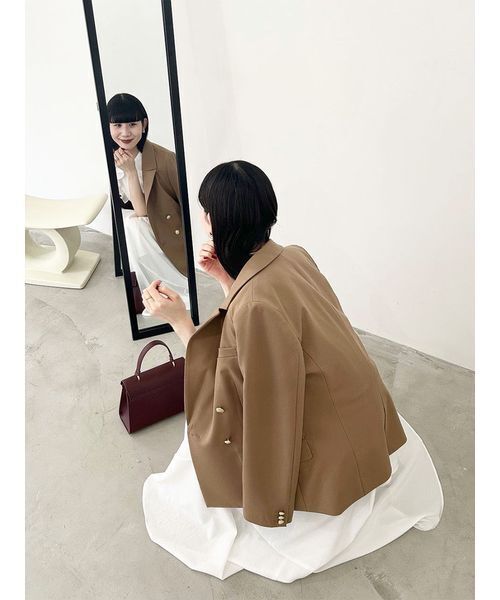 LILY BROWN(リリーブラウン)の「ラッフルフリルティアードシャツワンピ―ス(ワンピース・レディース・ミント/チェック/ドット/ホワイト・0/1)」の10枚目の写真