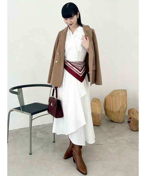 LILY BROWN(リリーブラウン)の「ラッフルフリルティアードシャツワンピ―ス(ワンピース・レディース・ミント/チェック/ドット/ホワイト・0/1)」の12枚目の写真