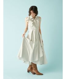 LILY BROWN（リリーブラウン）の「ラッフルフリルティアードシャツワンピ―ス（ワンピース）」