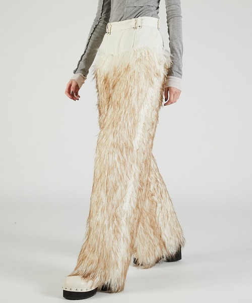 PRANK PROJECT（プランクプロジェクト）の「ファートリムパンツ / Fur Trim Pants（その他パンツ・レディース・マルチ/ベージュ/ホワイト・36/38）」の10枚目の写真