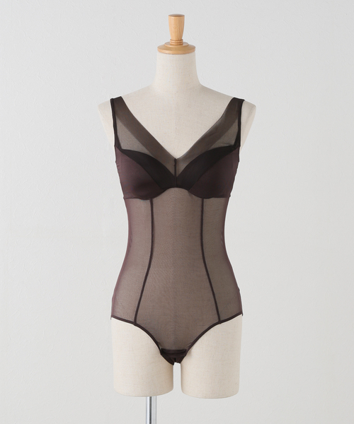 IENA（イエナ）の「NICENICE MOMENT/ナイスナイスモーメント MESH BRIEFER NNM03-2403-003（その他アンダーウェア/インナー・レディース・ブラック/ブラウン・X-SMALL）」の2枚目の写真