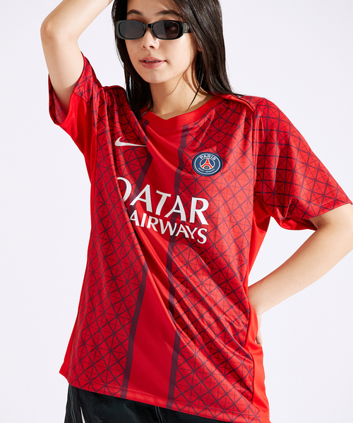 NIKE(ナイキ)の「【NIKE / ナイキ】PSG MNK DF ACDPR SS TOP K HAPM HJ7150- 658(Tシャツ/カットソー・メンズ・レッド・MEDIUM/LARGE)」の1枚目の写真
