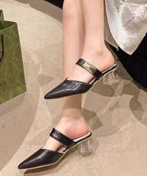 ampm（エーエムピーエム）の「クリアヒールポインテッドミュールパンプス（パンプス・レディース・ブラック/ホワイト・36/37/38/39/40/35）」の13枚目の写真