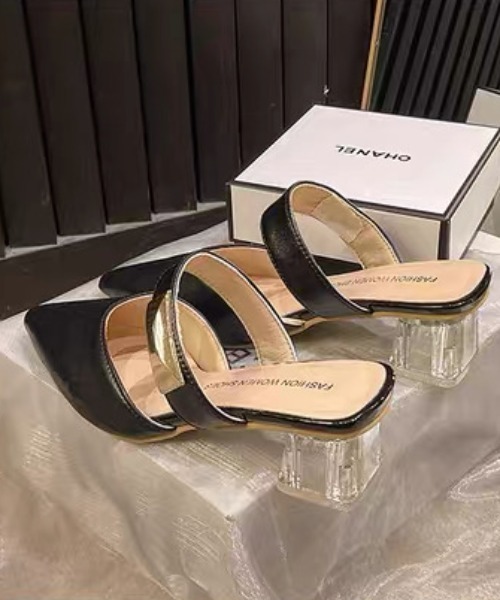 ampm（エーエムピーエム）の「クリアヒールポインテッドミュールパンプス（パンプス・レディース・ブラック/ホワイト・36/37/38/39/40/35）」の18枚目の写真