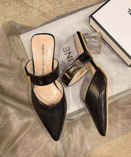 ampm（エーエムピーエム）の「クリアヒールポインテッドミュールパンプス（パンプス・レディース・ブラック/ホワイト・36/37/38/39/40/35）」の19枚目の写真