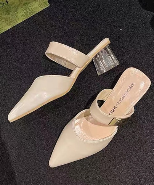 ampm（エーエムピーエム）の「クリアヒールポインテッドミュールパンプス（パンプス・レディース・ブラック/ホワイト・36/37/38/39/40/35）」の8枚目の写真