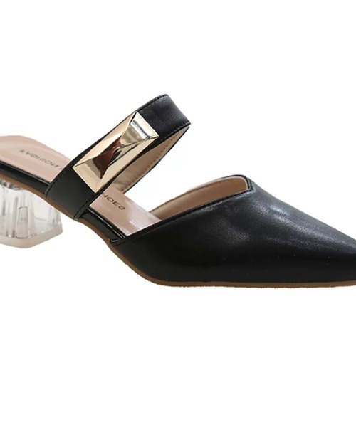 ampm（エーエムピーエム）の「クリアヒールポインテッドミュールパンプス（パンプス・レディース・ブラック/ホワイト・36/37/38/39/40/35）」の20枚目の写真