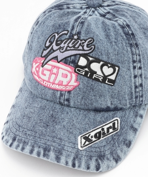X-girl Stages（エックスガールステージス）の「MIXロゴキャップ（キャップ・キッズ・ブラック/ブルー・52-56cm/S(48-52cm)）」の5枚目の写真