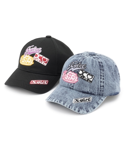 X-girl Stages（エックスガールステージス）の「MIXロゴキャップ（キャップ・キッズ・ブラック/ブルー・52-56cm/S(48-52cm)）」の9枚目の写真