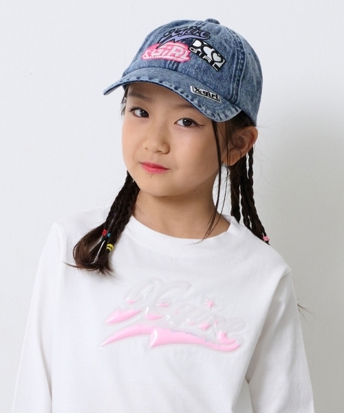X-girl Stages（エックスガールステージス）の「MIXロゴキャップ（キャップ・キッズ・ブラック/ブルー・52-56cm/S(48-52cm)）」の14枚目の写真