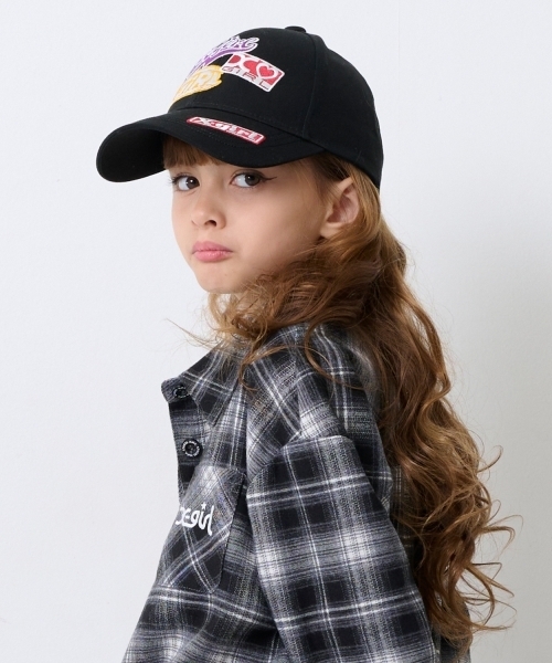 X-girl Stages（エックスガールステージス）の「MIXロゴキャップ（キャップ・キッズ・ブラック/ブルー・52-56cm/S(48-52cm)）」の3枚目の写真