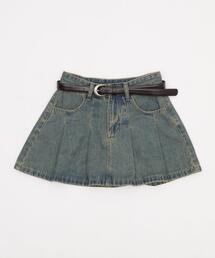 dispark | ●DISPARK/【25年春夏新作】タックプリーツデニムミニスカパン(デニムスカート)