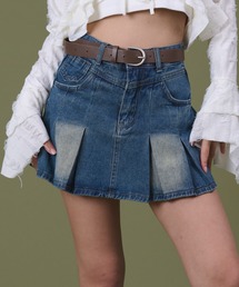 dispark | DISPARK/タックプリーツデニムミニスカパン(デニムスカート)