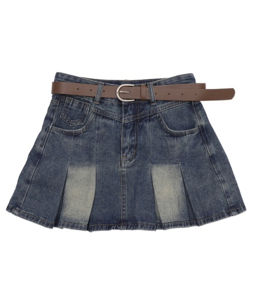 dispark（ディスパーク）の「DISPARK/タックプリーツデニムミニスカパン（デニムスカート・レディース・インディゴブルー/ライトインディゴブルー・SMALL/MEDIUM）」の15枚目の写真