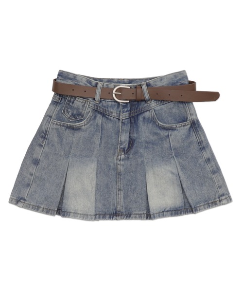 dispark（ディスパーク）の「DISPARK/タックプリーツデニムミニスカパン（デニムスカート・レディース・インディゴブルー/ライトインディゴブルー・SMALL/MEDIUM）」の14枚目の写真