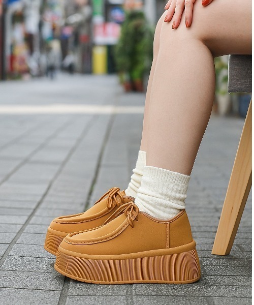 LOVEHUNTER(ラブハンター)の「LOVE HUNTER/厚底モカシンスニーカー レディース メンズ 軽量 ボリュームソール 7.5cm身長アップ 韓国ファッション ダッドスニーカー モカシンシューズ(2226)(スニーカー・レディース・ブラック/キャメル/グレー/ベージュ・37/38/39/40/41/42/43/44/36)」の4枚目の写真