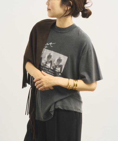 plage(プラージュ)の「LEFIJE / レフィエ 別注 FRINGE ストール(ストール/ショール・レディース・ブラウン系その他・FREE)」の4枚目の写真